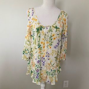 Cold shoulder floral top